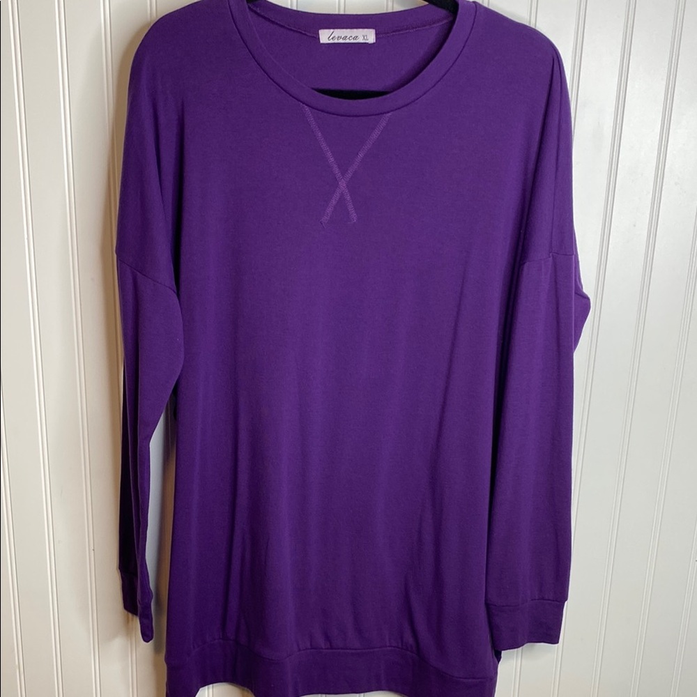 Levaca Purple long sleeve pullover Women’s Size XL